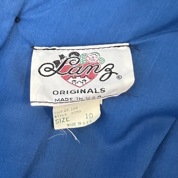 Vintage Lanz Originals Rockabilly Fit Flare Cottagecore Tea Party Floral Dress M - Picture 6 of 6